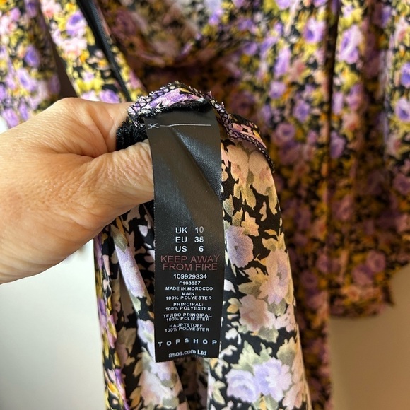 Topshop Extreme Sleeve Detail Open Back Midi Dress Size 6 - Picture 11 of 12